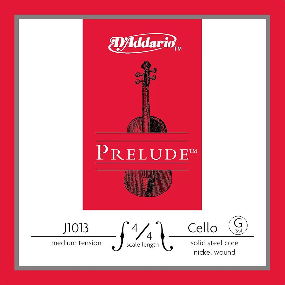 Daddarıo J1013 4/4m Cello Tek Tel, Prelude, G-sol, 4/4 Scale, Medıum T