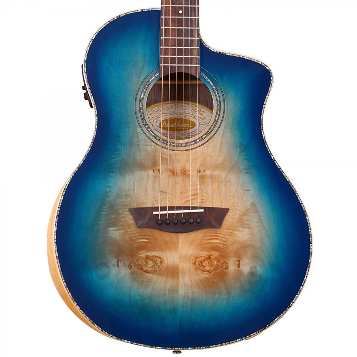 Washburn Bta-blubce Bella Tono Vite Alure Burl Elektro Akustik Gitar