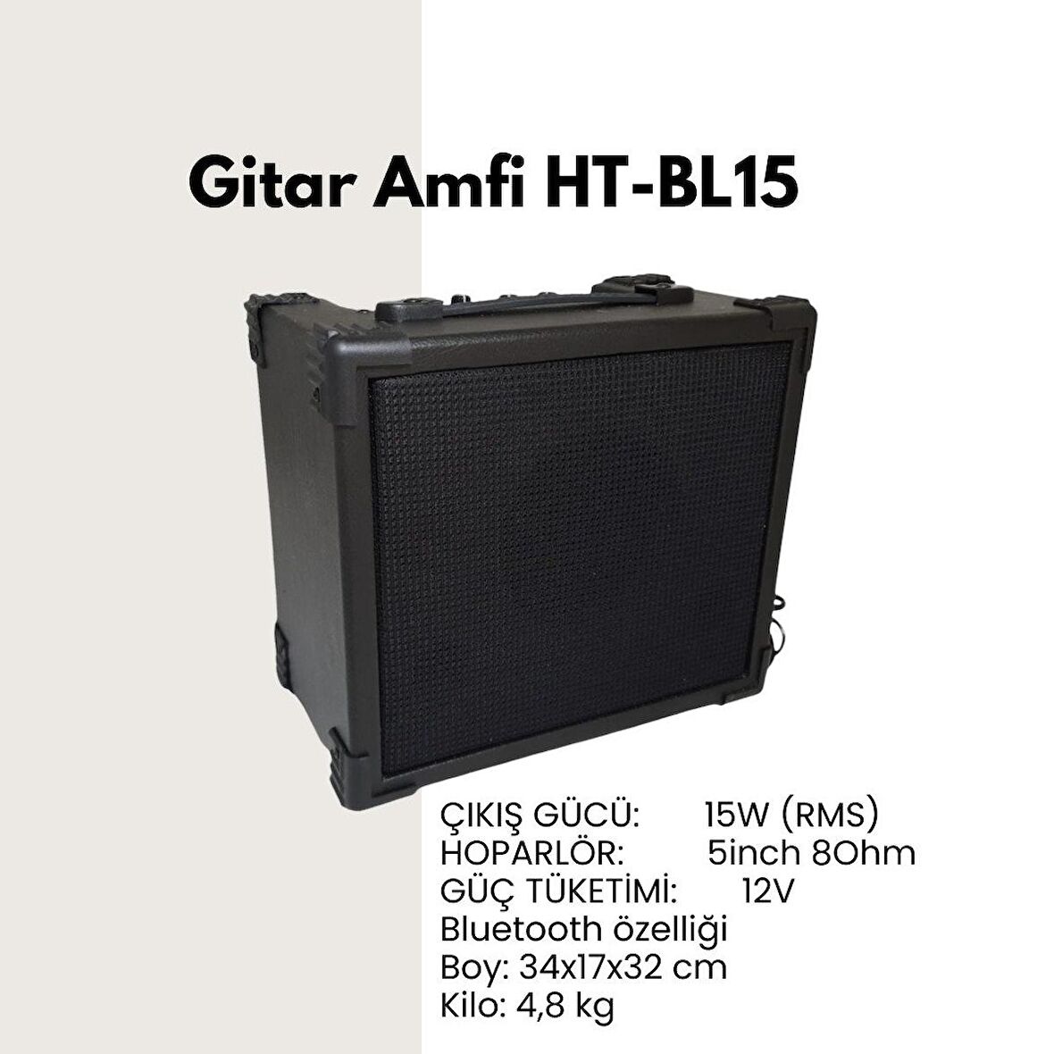 15 Watt Çift Giriş Bluetooth Lu Gitar Amfisi