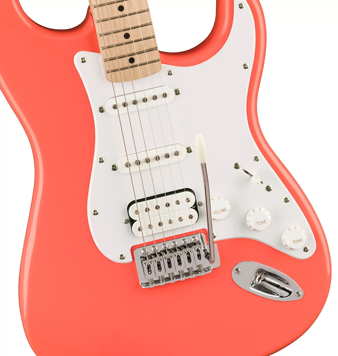 Squier Sonic Stratocaster Hss Akçaağaç White Pickguard Tahitian Coral Elektro Gitar