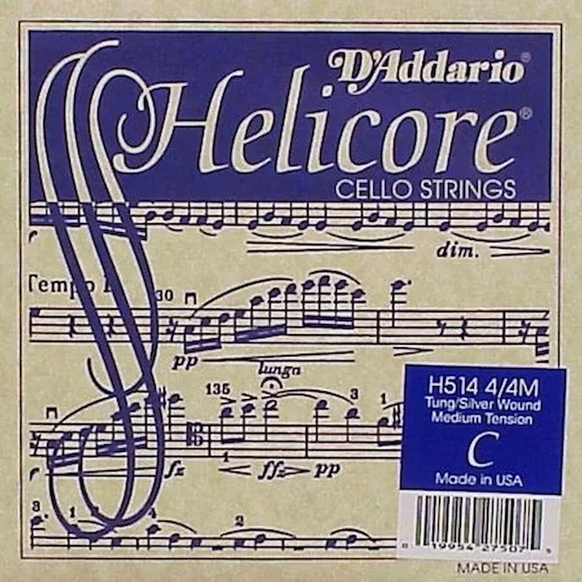 Daddarıo H514 Cello Tek Tel, Helıcore, C-do, Long Scale, Medıum