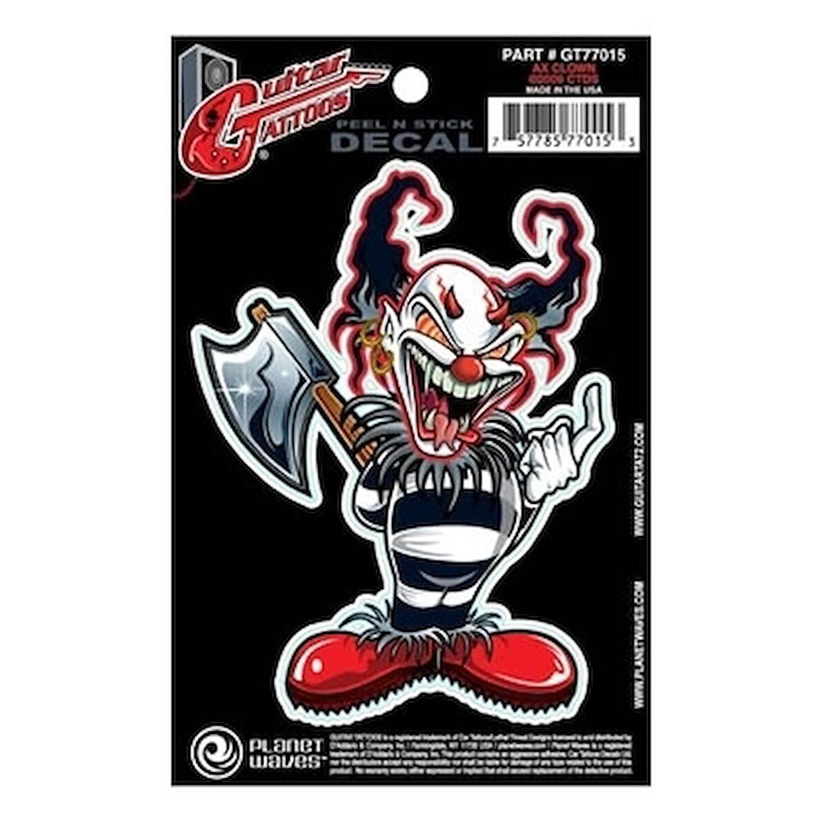 Planetwaves Gt77015 Gtr Tattoo-ax Clown :sticker