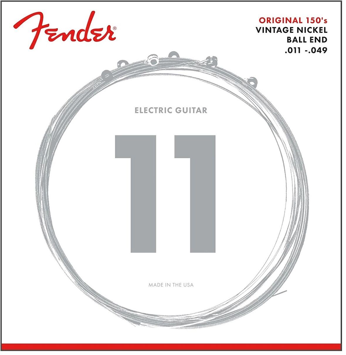 Fender Original 150 Pure Nickel Wound Ball End 150m .011-.049 Elektro Gitar Teli