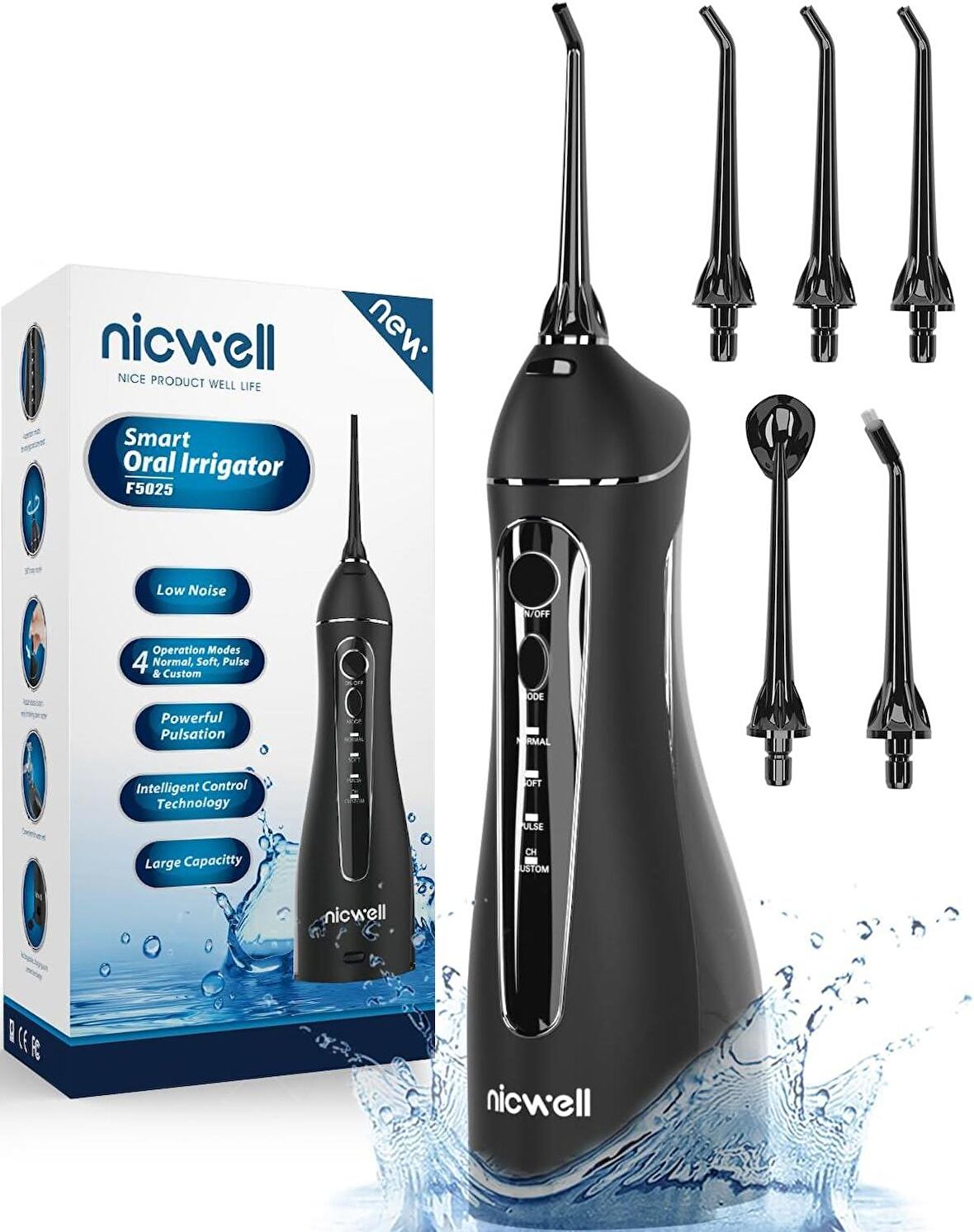 Nicwell 4 Mod ve 5 Jet Uçlu 120 Psi Ağız Duşu