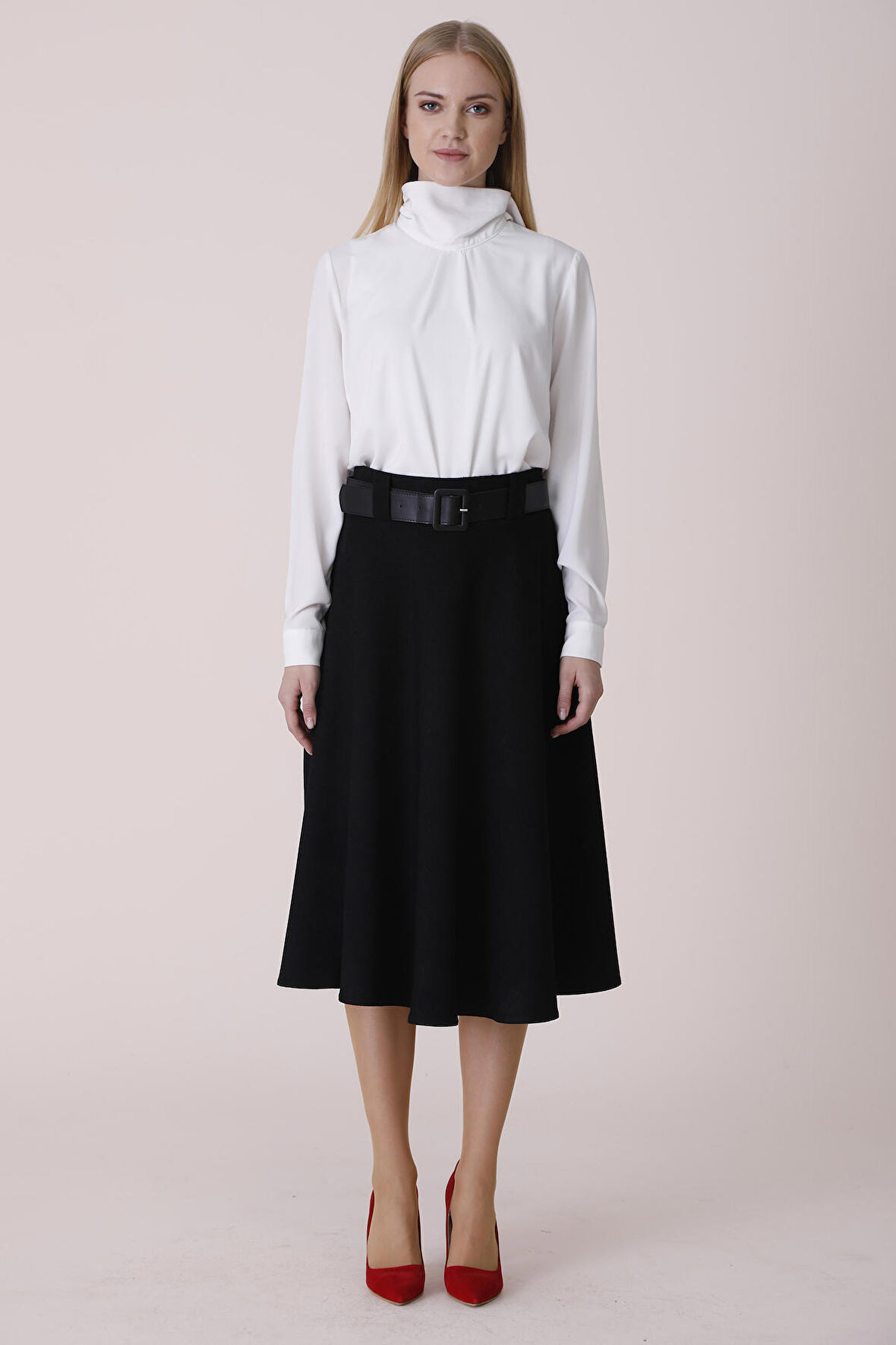 SORALLİNE KADIN ETEK 70 CM BOYUNDA MEVSİMLİK ÜRÜN 780 ETAMİN SİYAH