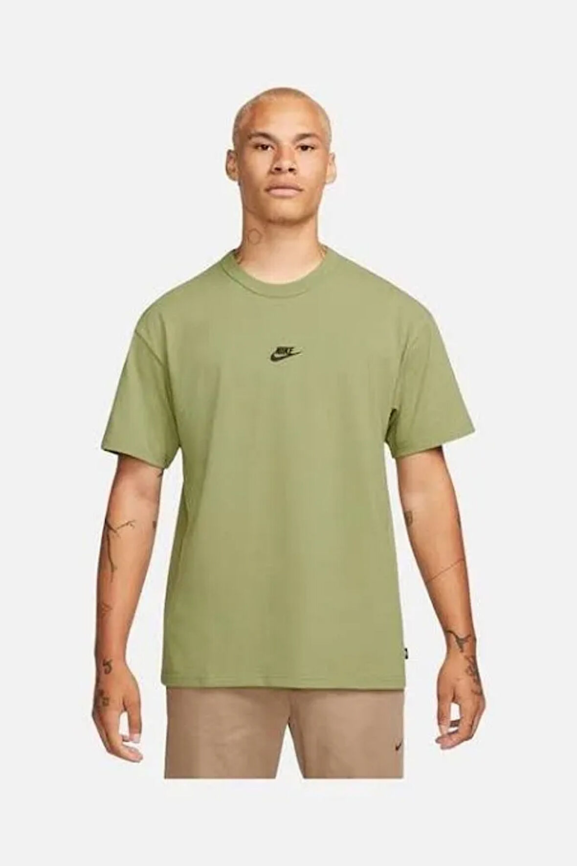 Sportswear Premium Essentials Short-sleeve Erkek Yeşil Tişört (kalın Kumaş)