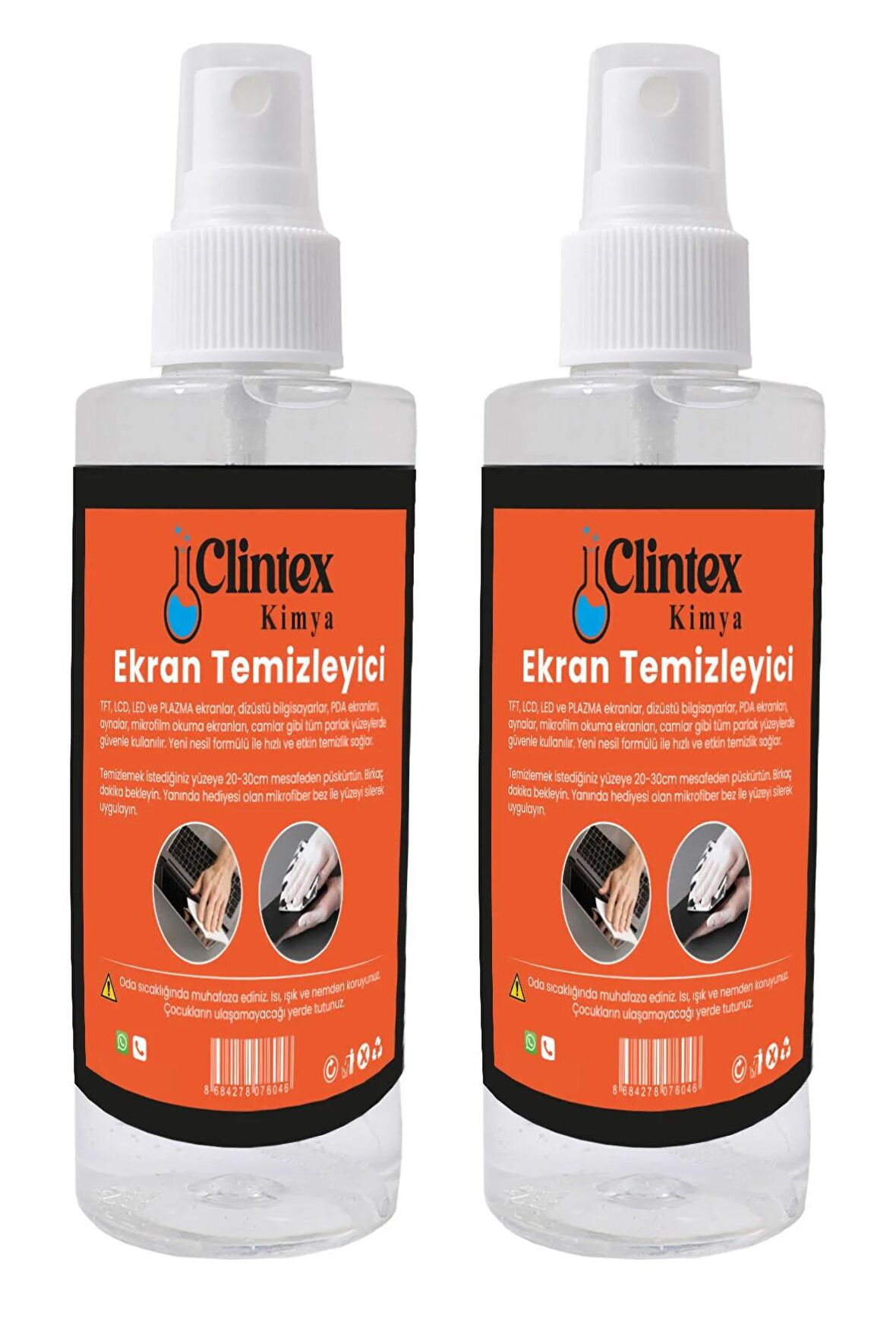 Clintex Kimya Lcd, Led, Ekran Gözlük Temizleyici 2x200 Ml