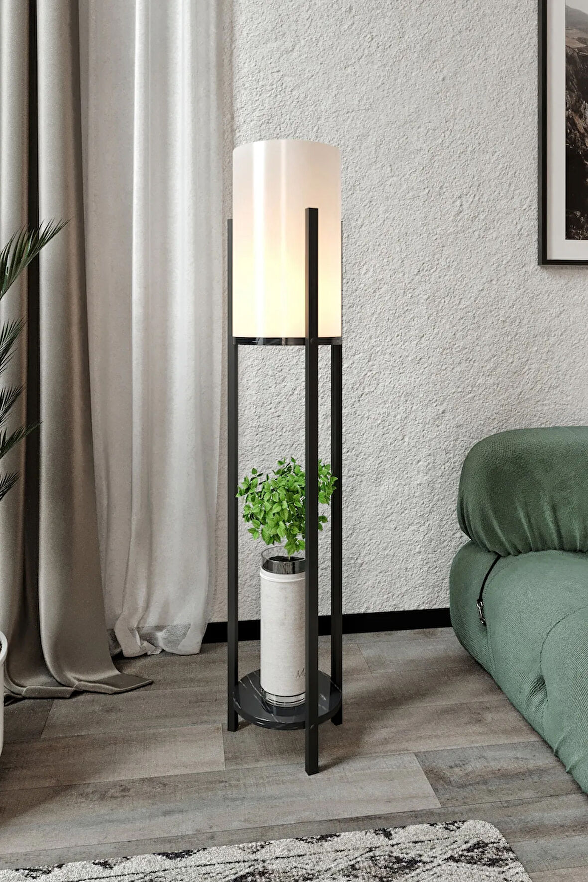 Thin Siyah Mermer Lambader