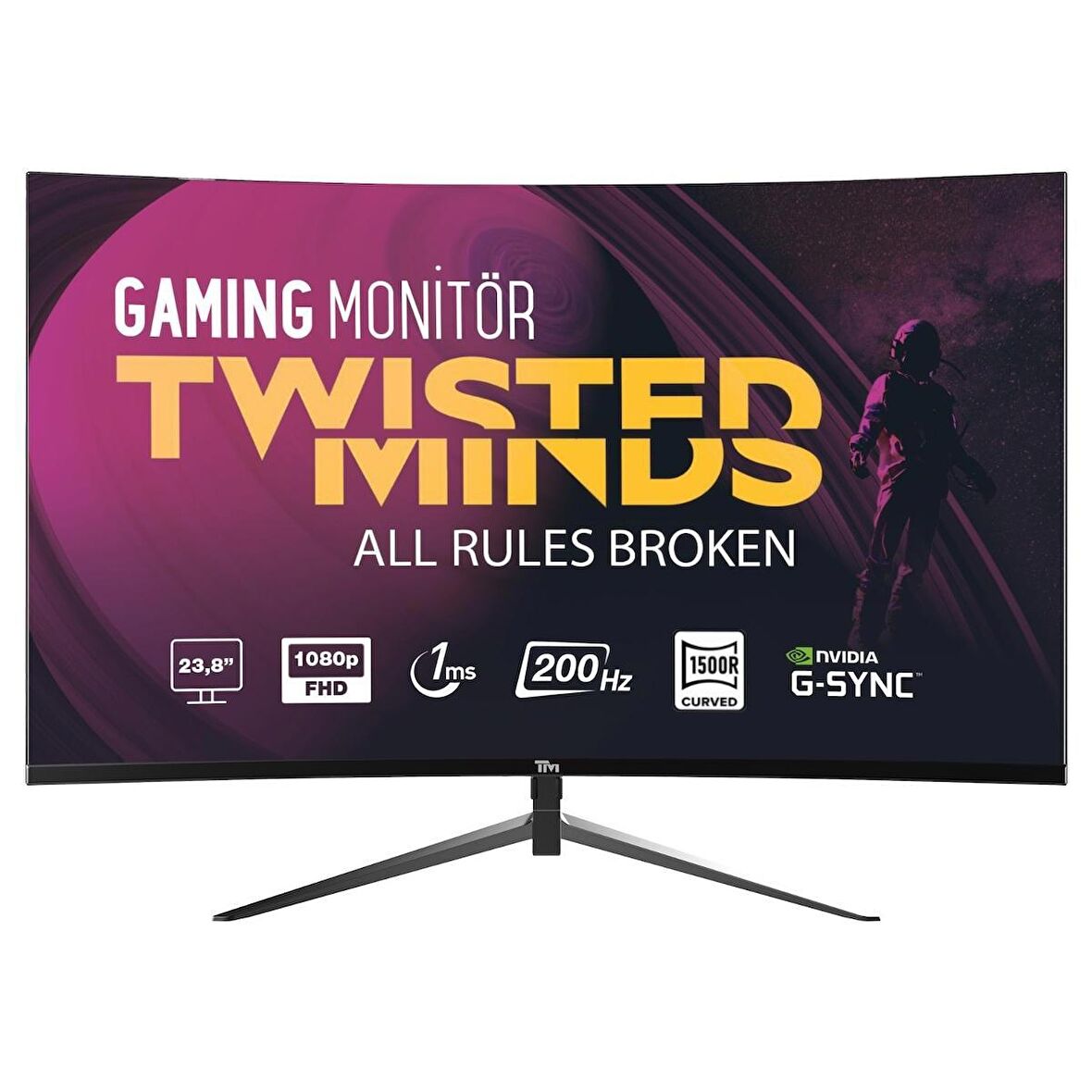 Twısted Mınds 23.8" Tm24Rfa-2 Fhd 200Hz 1Ms Hdmı Dp Kavisli Adaptıve Sync Çerçevesiz Gamıng Monitör