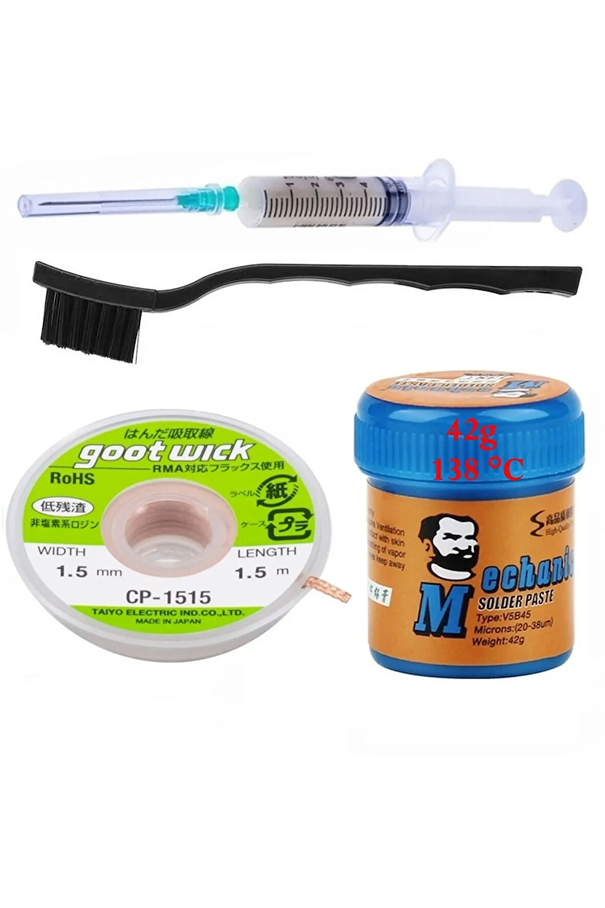 Solder Paste Krem Lehim Mechnic 138°c Noclean Sn42bi58 42g Lehim Toplama Cp-1515 Emme Teli 1,5mm