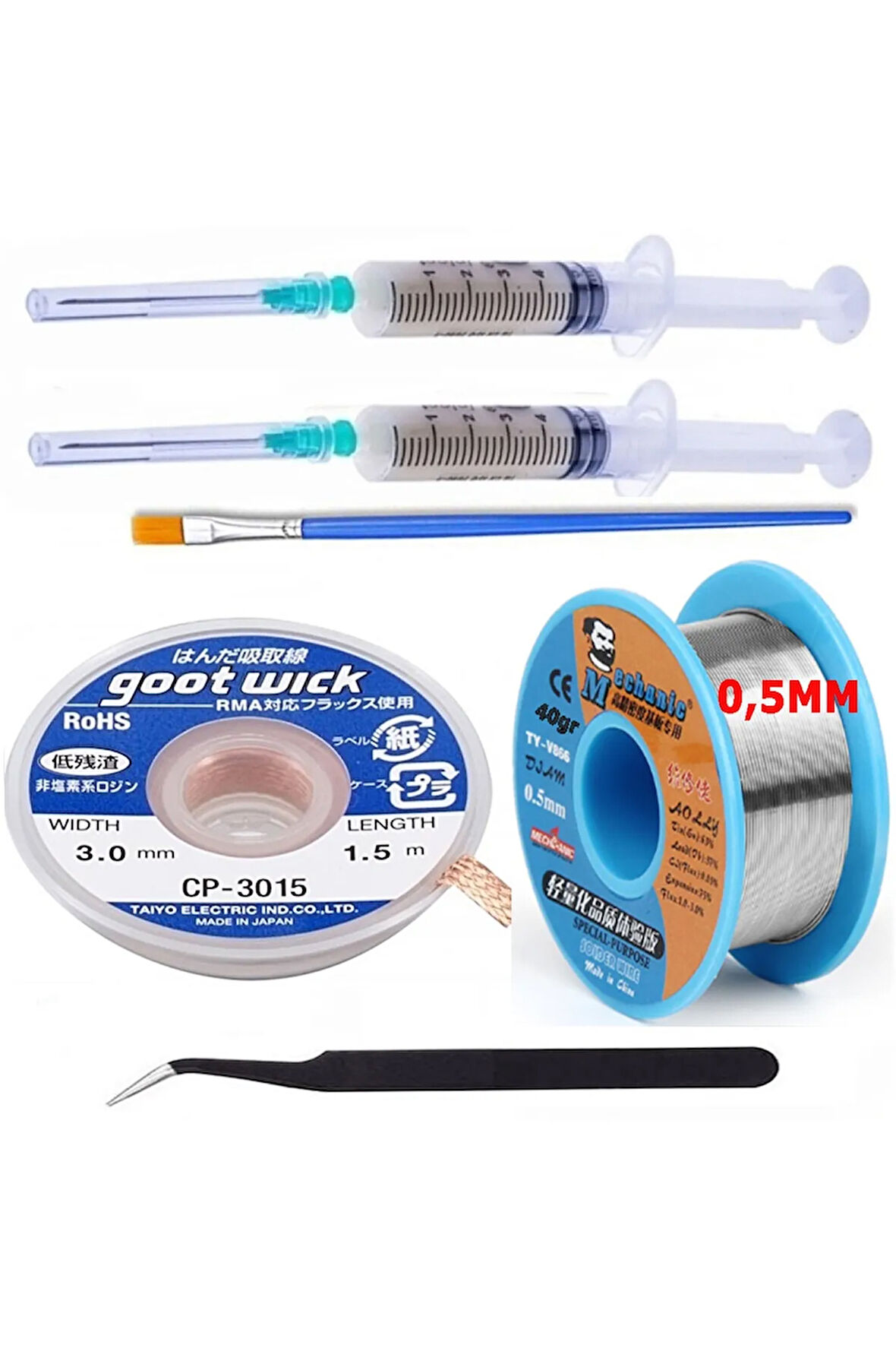 Lehim Emme Teli cp3015 Ve Mchanic Soldering Lehim Teli 0,5Mm 6in1 Arada Eğik