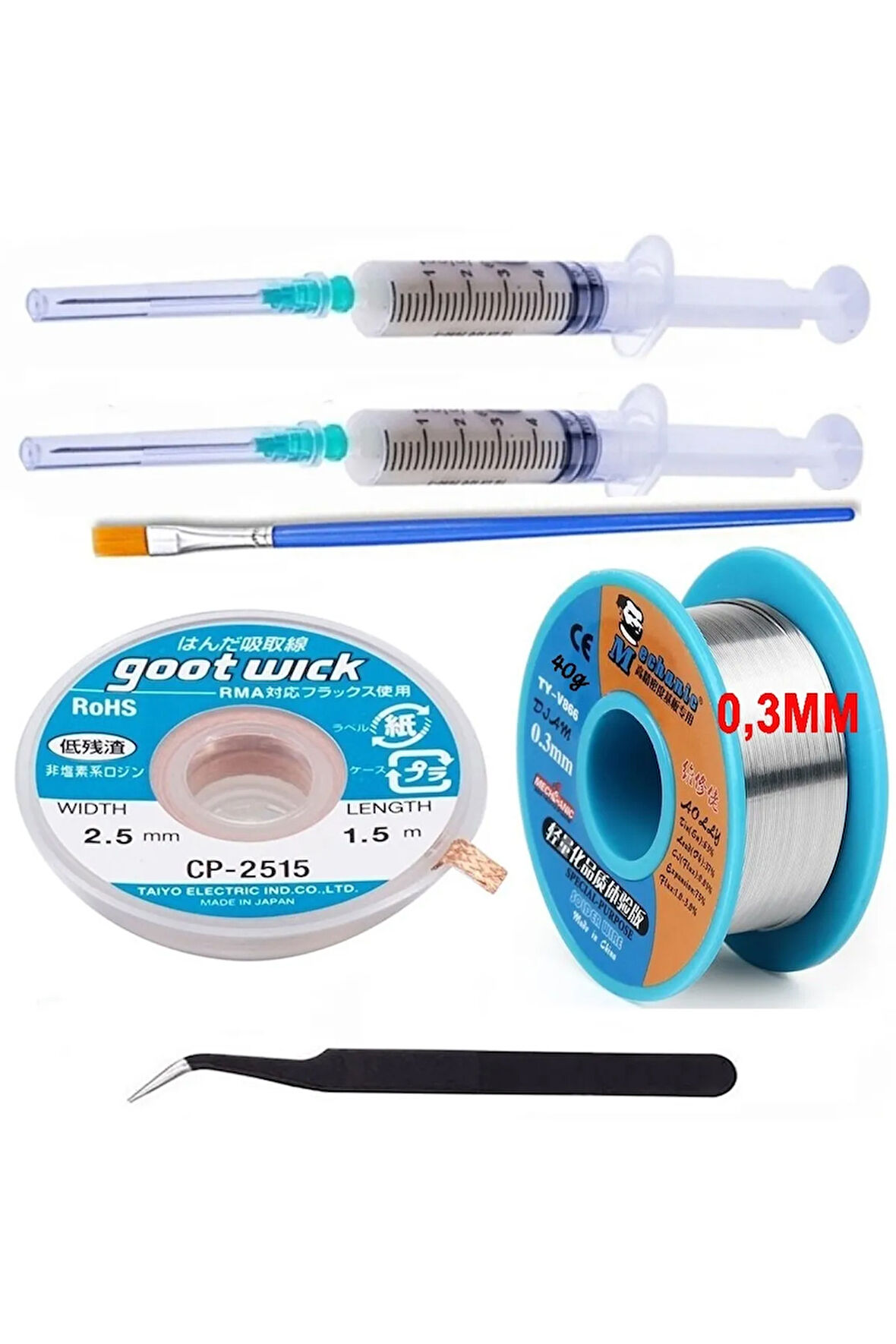 Lehim Teli Mechanic 63sn/37pb UYUMLU Flux %1-3 40gr 03mm CP2515 SE2 EĞİK 6İN1 ARADA