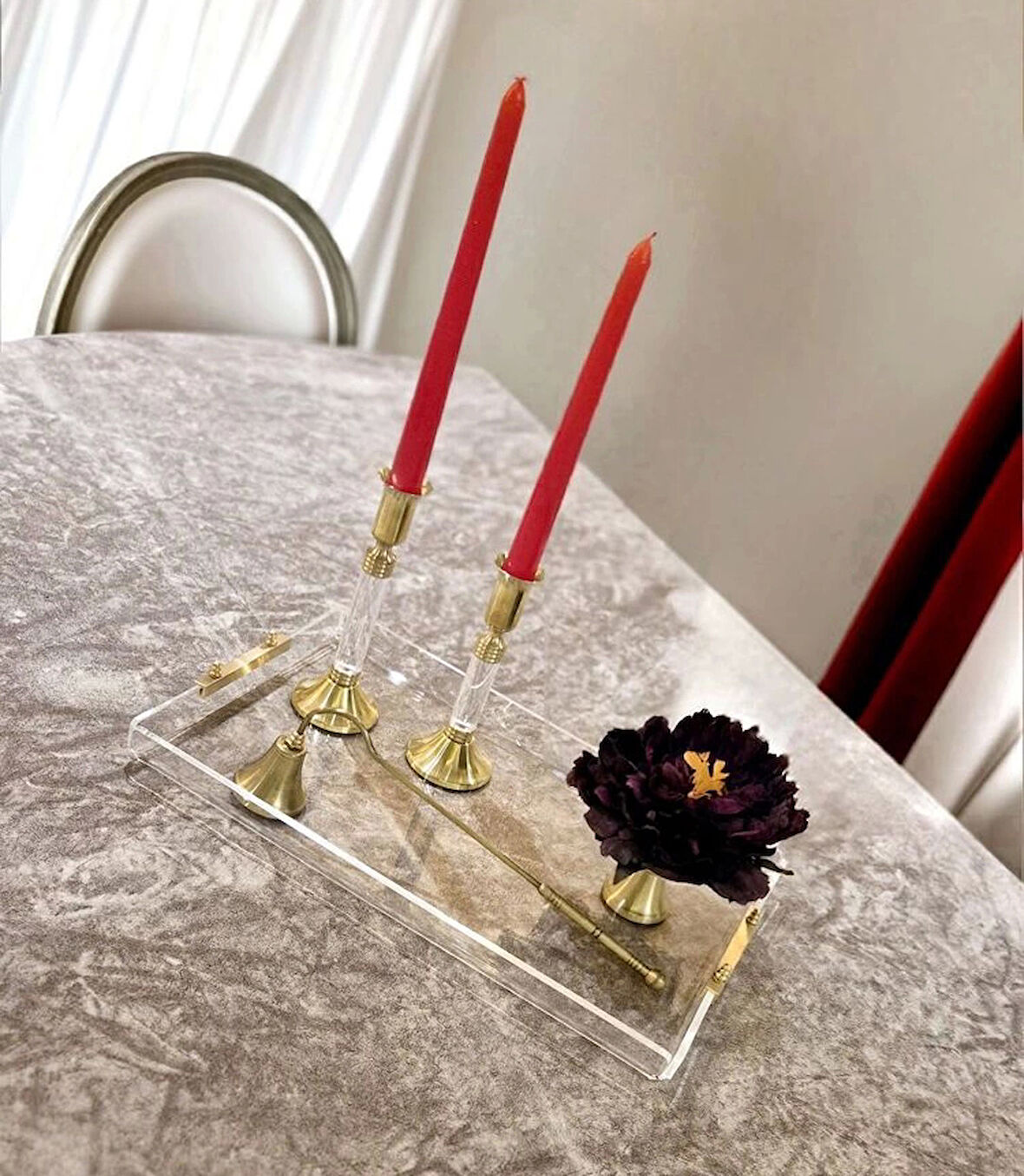 Agbtrend GOLD TRAY -L- Dekorasyon ve Sunum Tepsisi