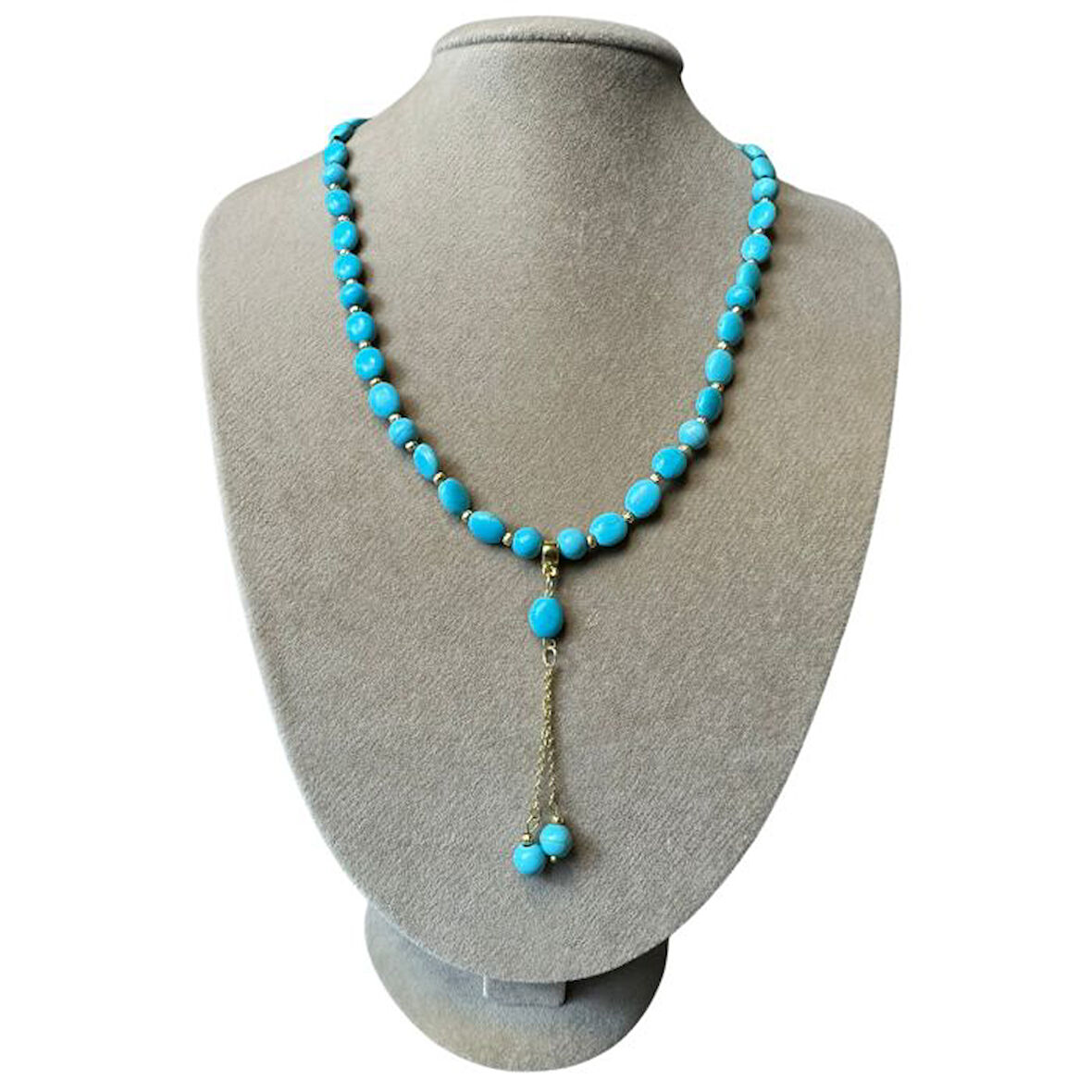 Uretti - Özlem 9422 0709 El Yapımı Turkuaz Doğal Taş Kolye