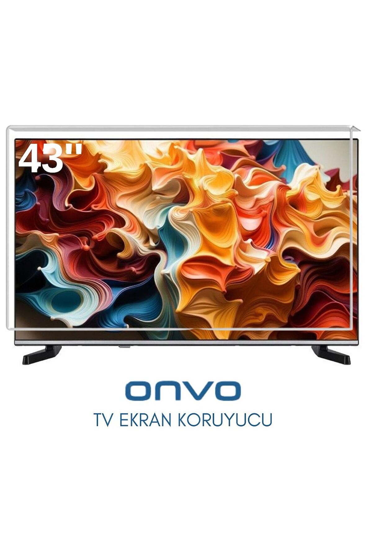 Technozi Onvo Uyumlu 43" inç 143 Ekran Tv Koruyucu Kırılmaz Paneli