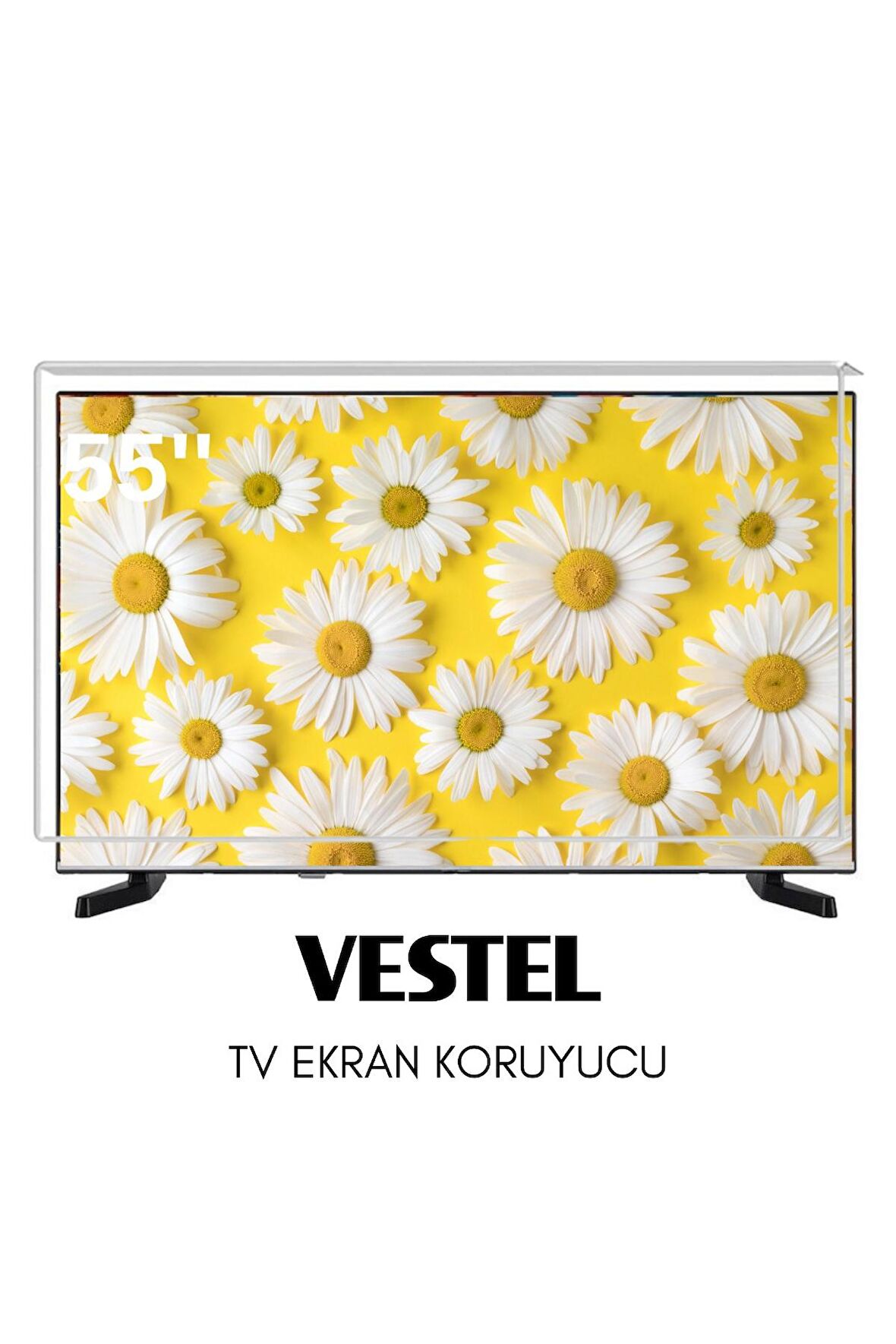 Technozi Vestel Uyumlu 55" inç 155 Ekran Tv Koruyucu Kırılmaz Paneli