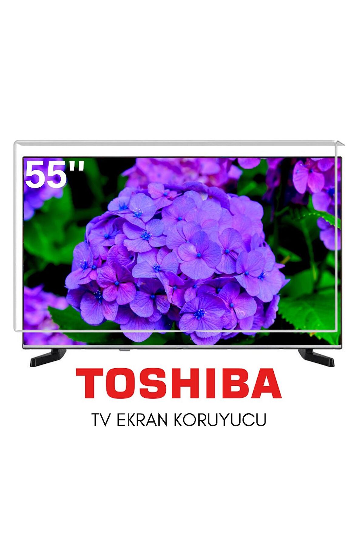 Technozi Toshiba Uyumlu 55" inç 155 Ekran Tv Koruyucu Kırılmaz Paneli