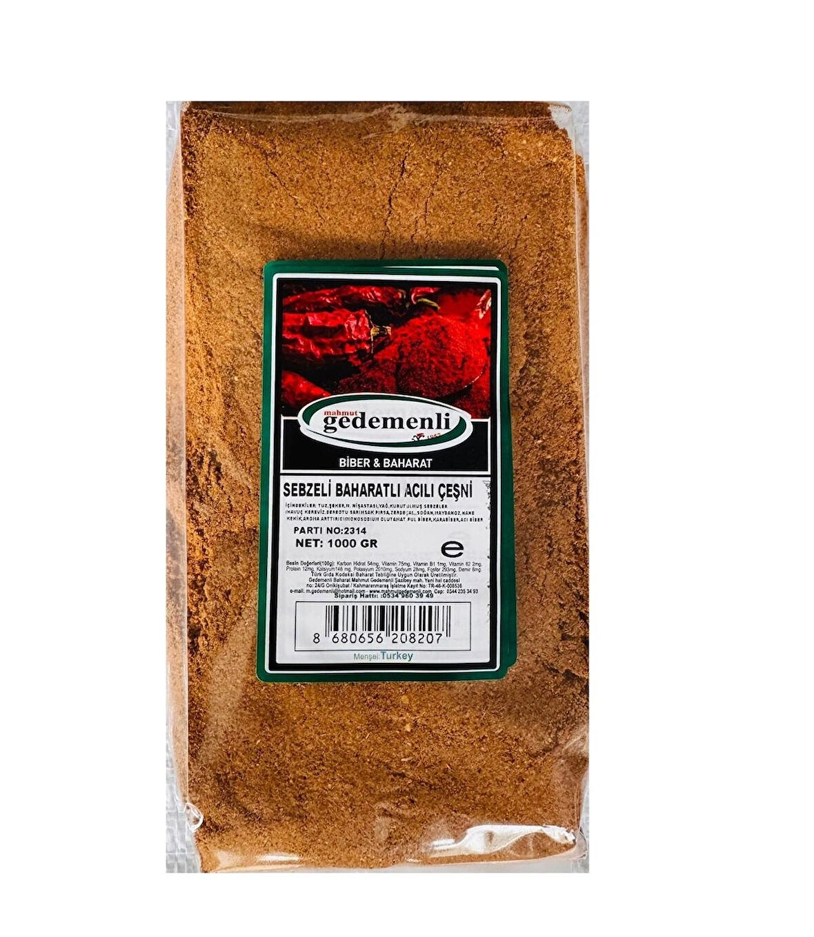 SEBZELİ BAHARATLI ACILI ÇEŞNİ 1000 GR