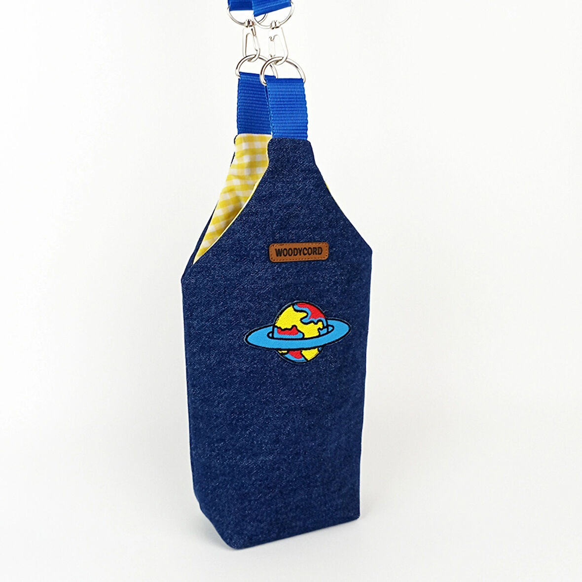 WoodyCord El Yapımı U Model Kot Matara Termos Kılıfı - Satürn 