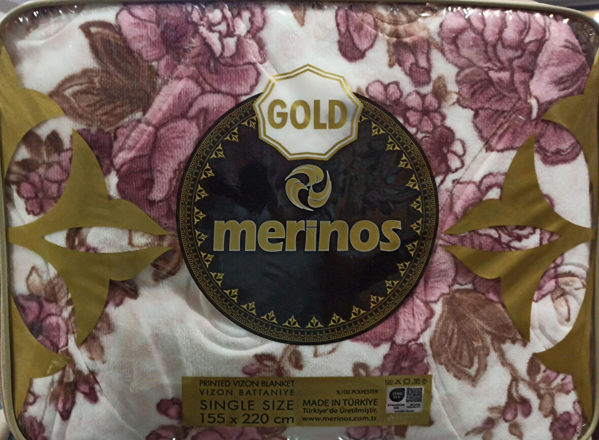 Merinos Gold 2 Kg Tek Kişilik Battaniye 155x220  Kahverengi Gülkurusu
