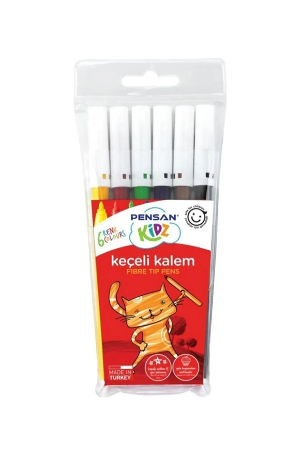 Kidz Keçeli ve Neşeli Kalem 6 Renk (10 kutu)