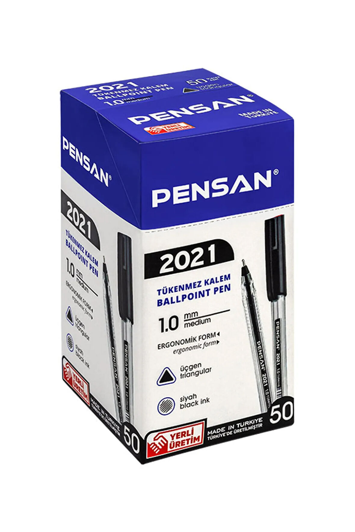 Pensan 2021 1.0 Üçgen Tükenmez Kalem 50 Adet