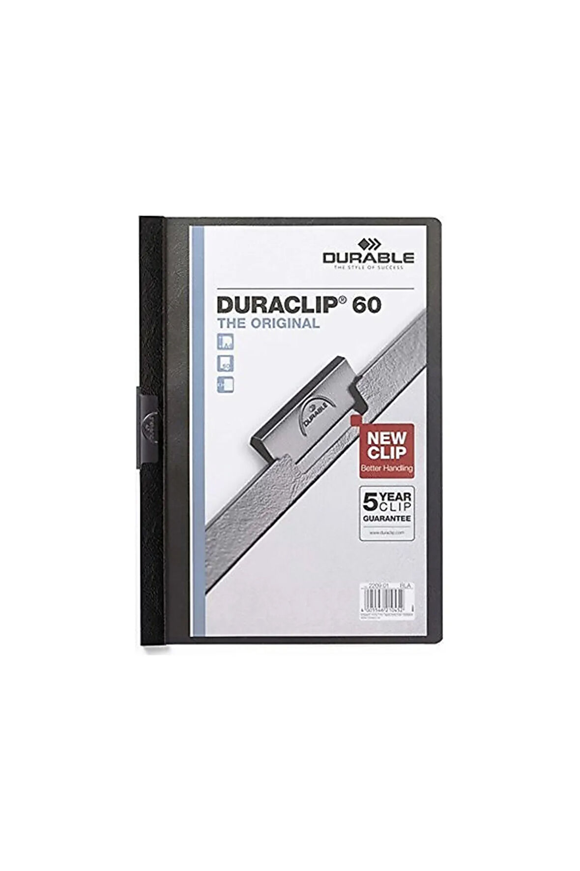 Durable 2209 Duraclip 60 25 Sayfa Kapasiteli Sıkıştırmalı Dosya Siyah Renk