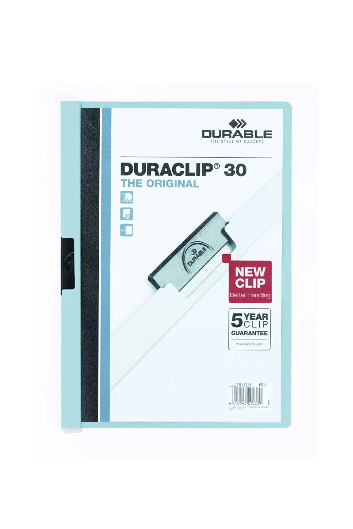 Durable 2200 Duraclip 30 25 Sayfa Kapasiteli Sıkıştırmalı Dosya Mavi Renk