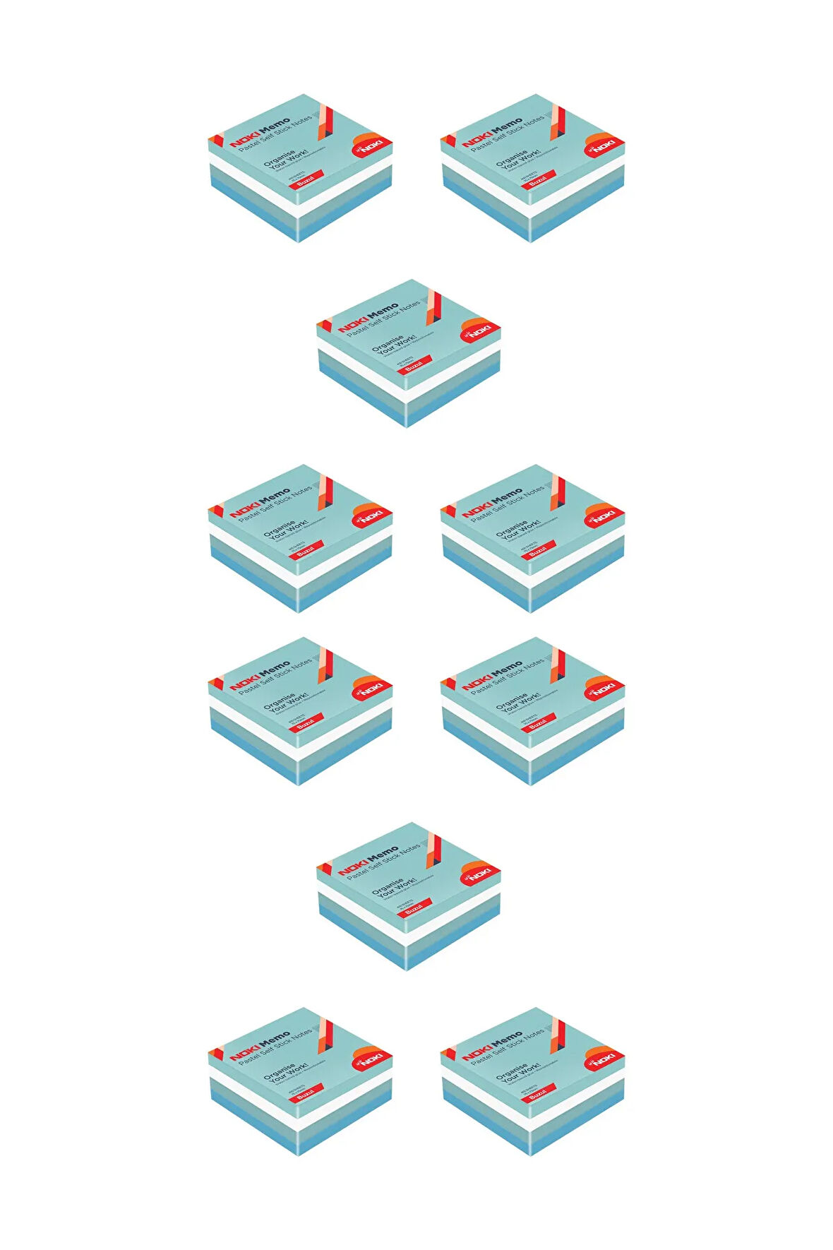 Noki Memo 75x75 Pastel Buz Küp Blok 400 Sayfa 10 Adet