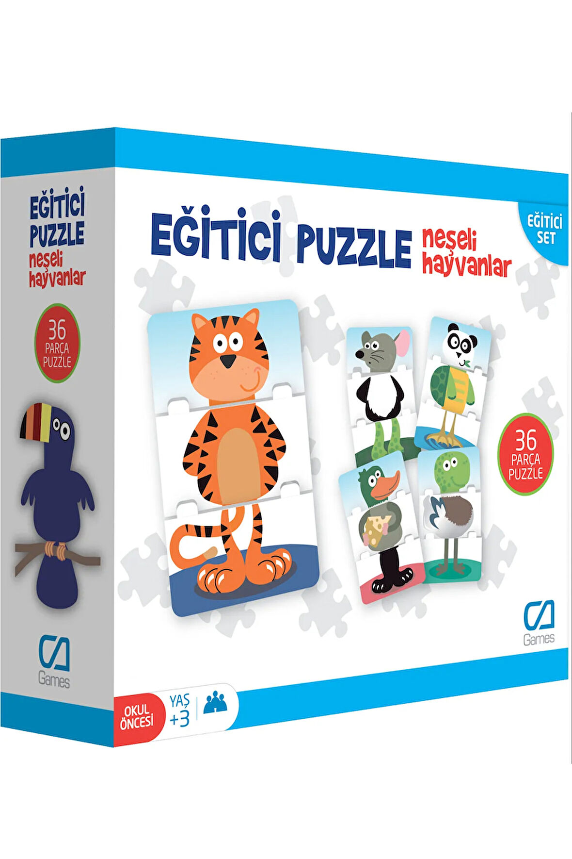 C&A Games Eğitici Puzzle Neşeli Hayvanlar 36 Parça