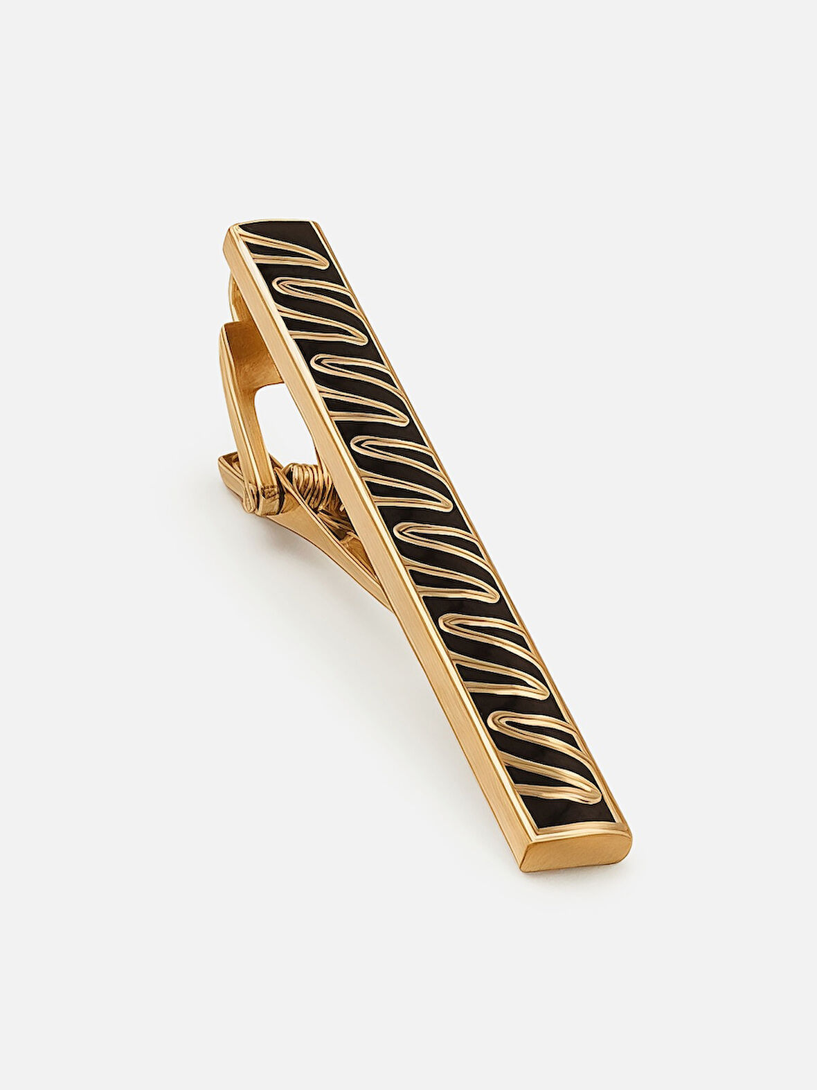 Zikzak Desen Gold Kravat İğnesi