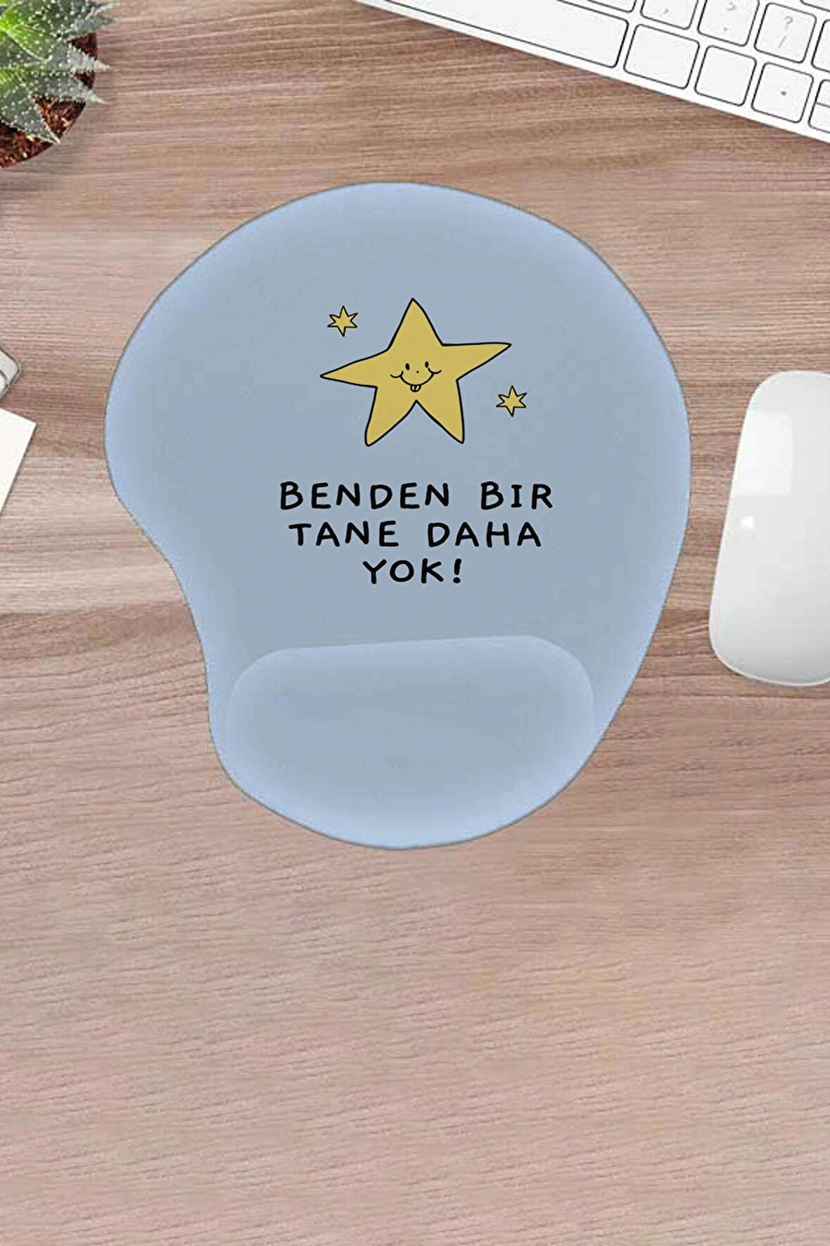 Damla, Benden Bir Tane Daha Yok, Desenli mousepad, bilek destekli konforlu mousepad, pc oyuncuları için fare pedi