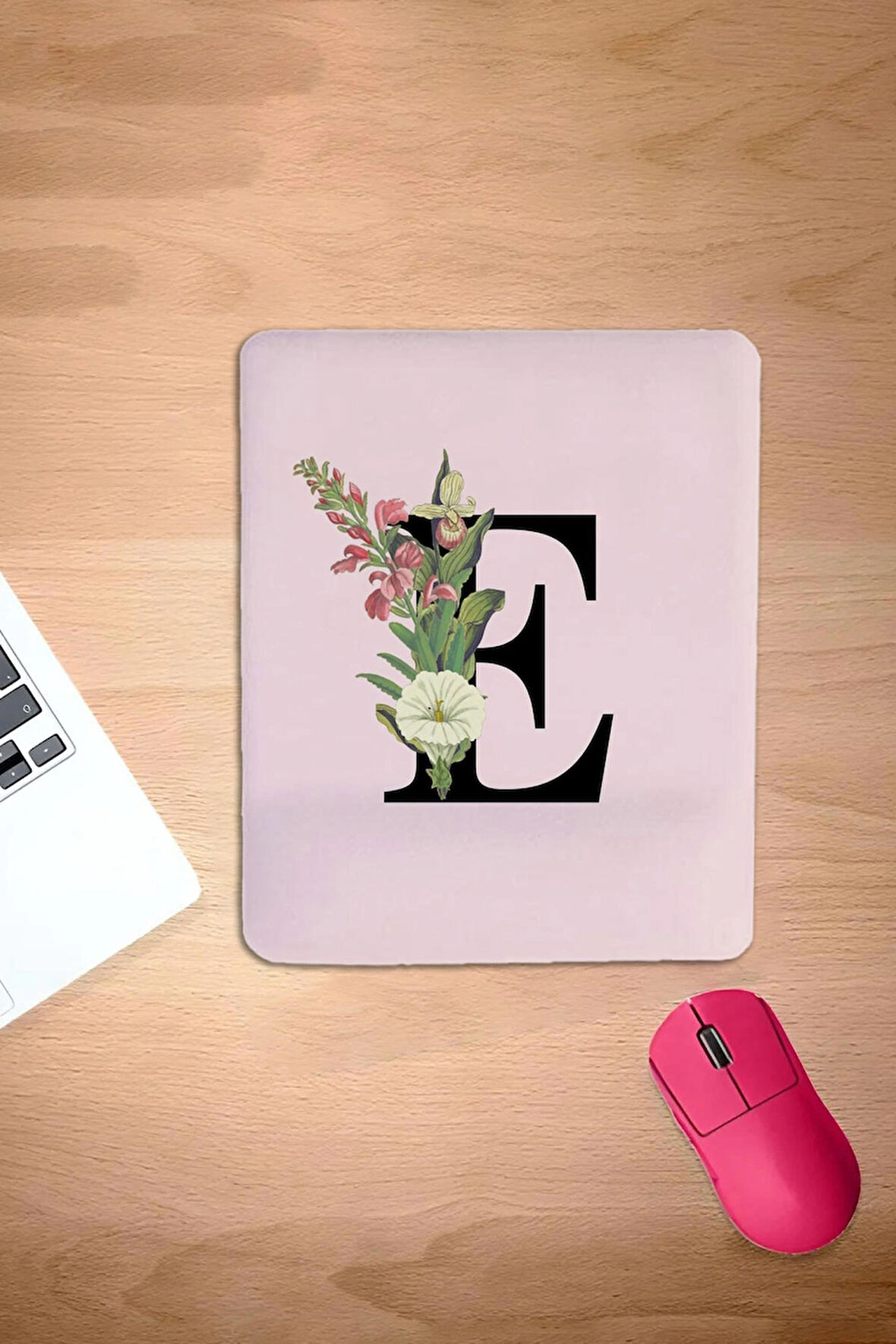 Dikdörtgen, E harfi, bilek destekli konforlu mouse pad, bilgisayar faresi pedi, kaymaz taban mouse pad