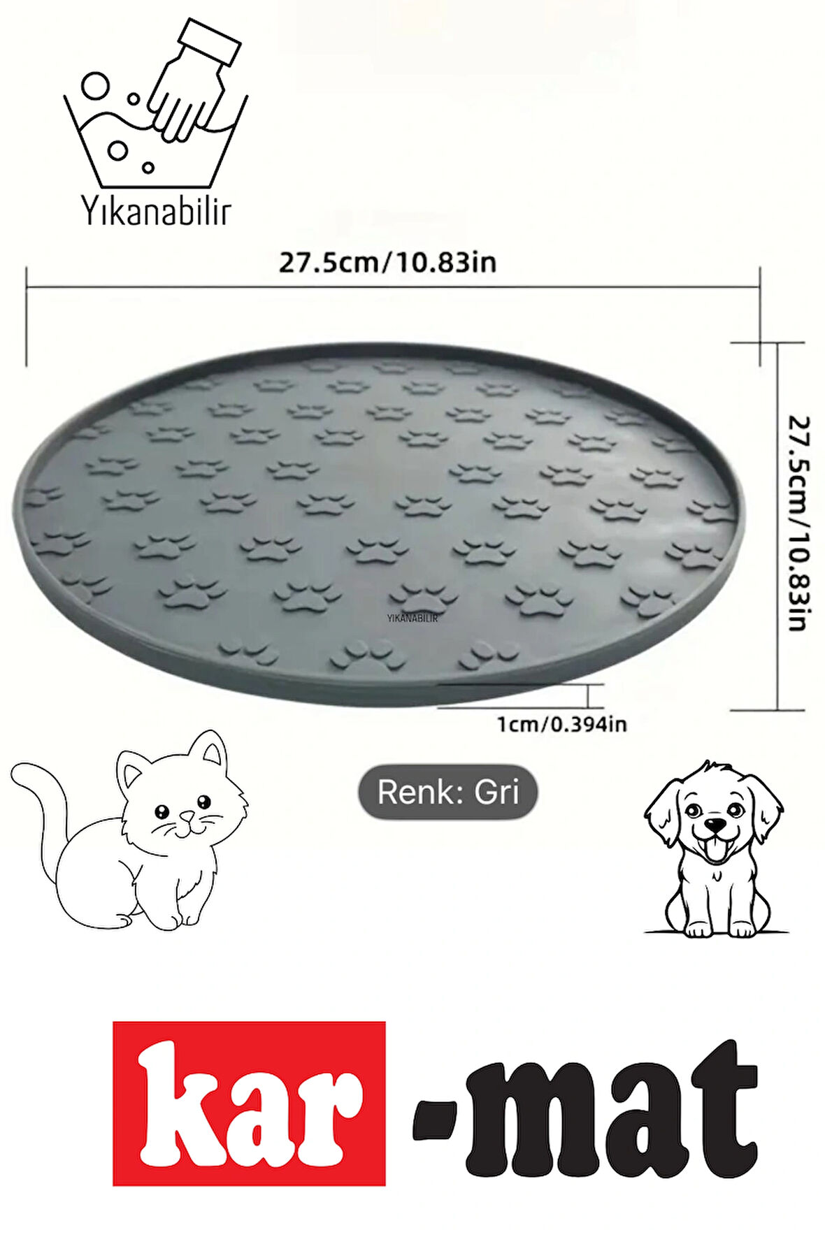 Mama Kabı Altlığı, Beslenme Pedi, Beslenme Paspası, Kedi Köpek Mama Kabı Paspası