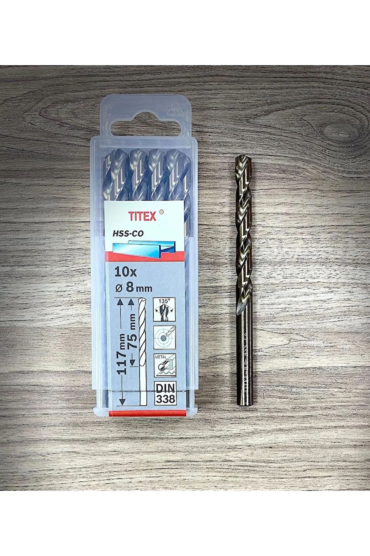 TİTEX HSS-Co Kobaltlı Metal-Paslanmaz Matkap Ucu 8 mm YÜKSEK KALİTE YÜKSEK PERFORMANS ( 1 ADET)