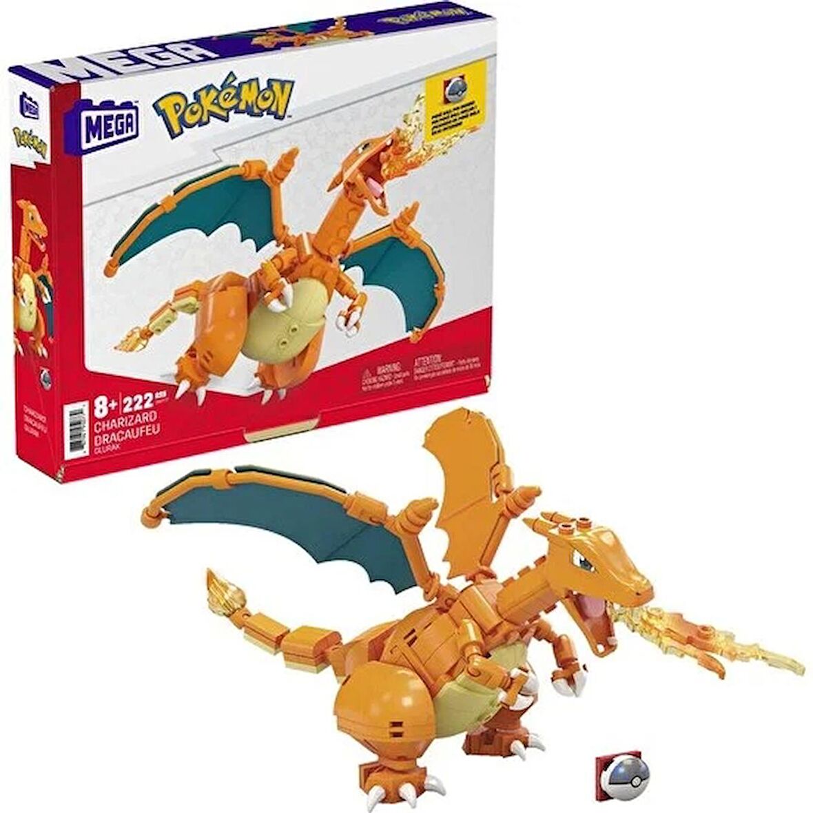 MEGA Pokémon Charizard Figürü, 8 yaş ve üzeri, GWY77