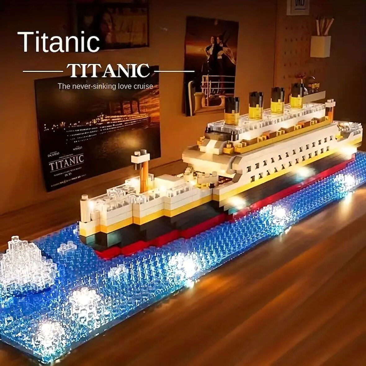 Işıklı Titanic 3D Lego BULDING BLOCKS 607 Parça 12+ YAŞ Puzzle Tekne Gemi Hediye