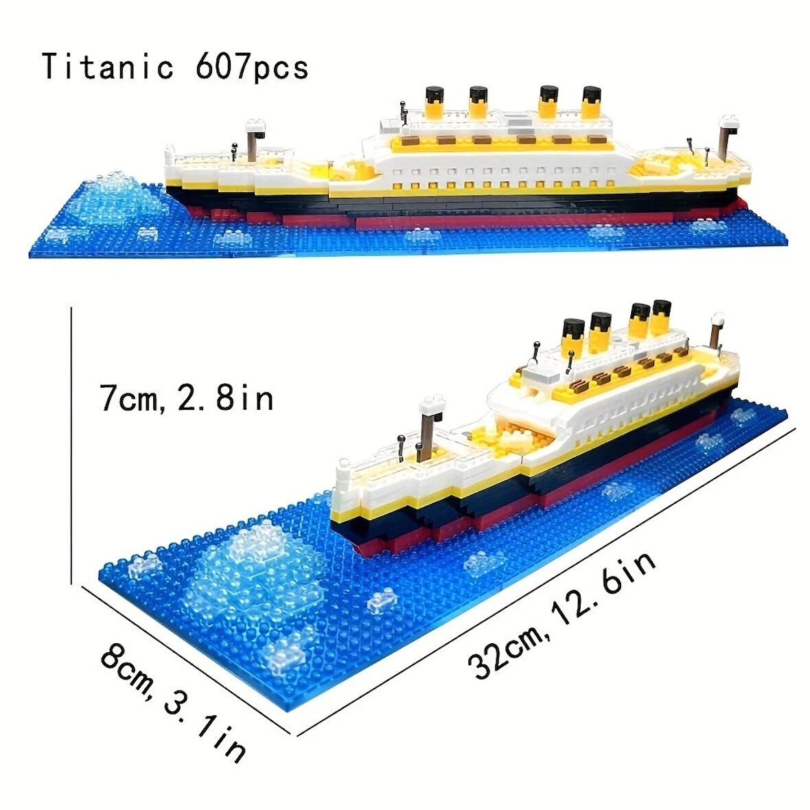 Titanic 3D Micro Parçalar Küçük Boy 607 Parça 12+ Yaş Puzzle Tekne Gemi Hediye