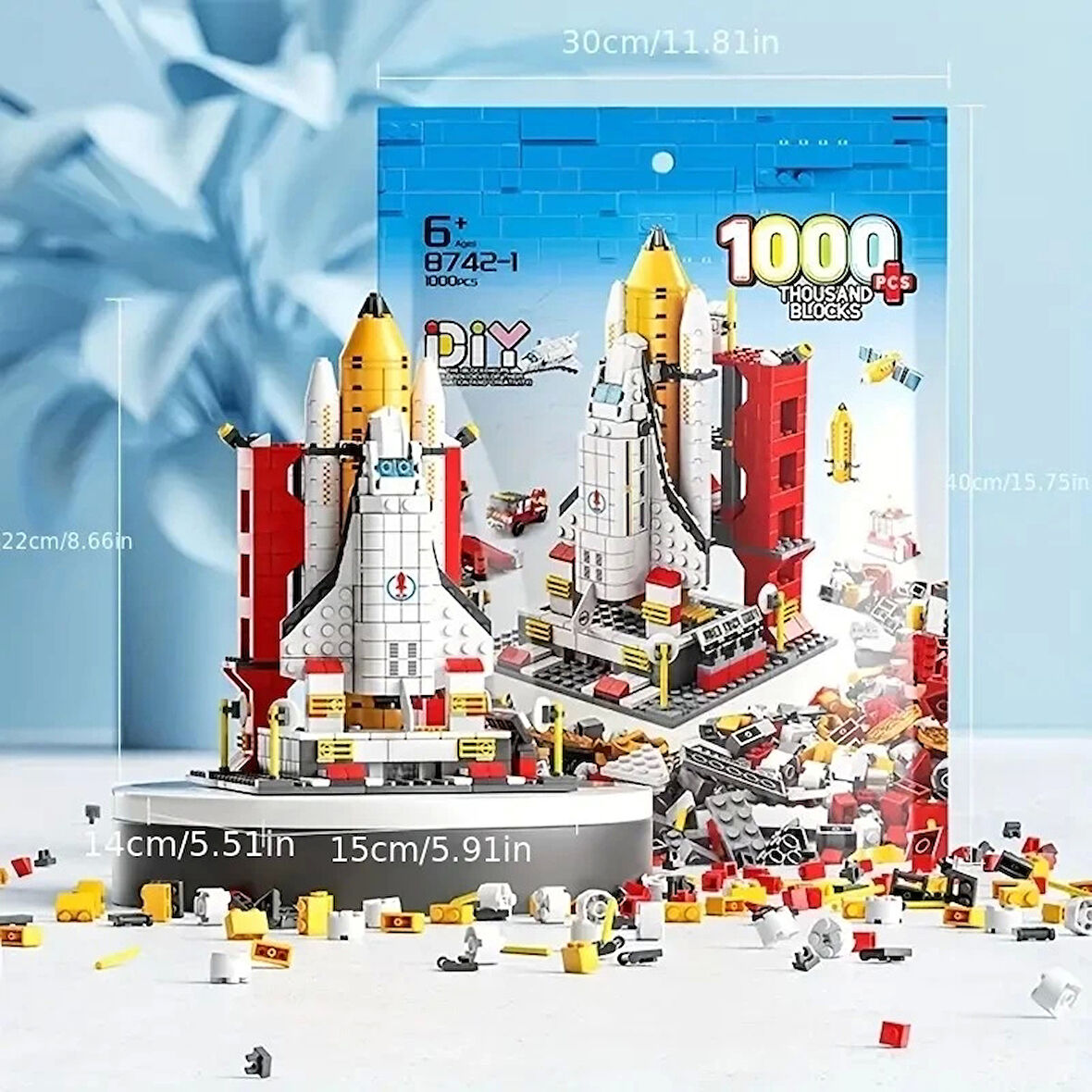 UZAY MEKİĞİ BULDING BLOCKS 1000 Parça 6+ YAŞ Puzzle Uzay Yolculuğu Eğitici Bloklar Hediye