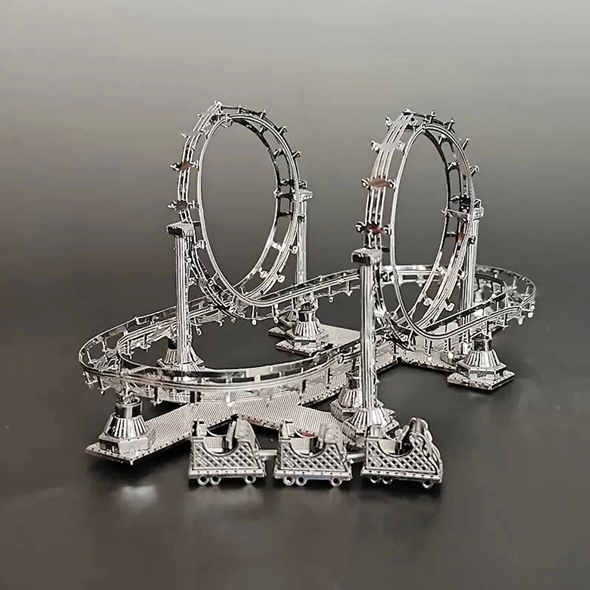 Roller Coaster 3D Metal Maket Bulmaca Puzzle modeli kitleri DIY 14+ Yaş 80 Parça