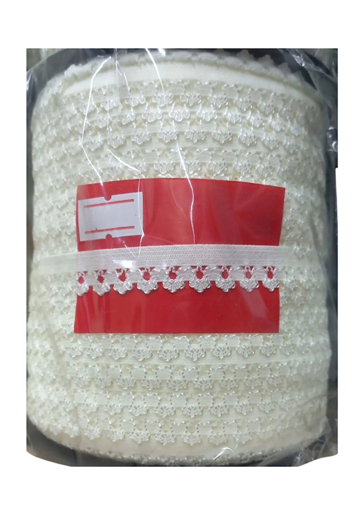 Çamaşır Lastiği Dantelli 1 cm 1 Metre Ekru