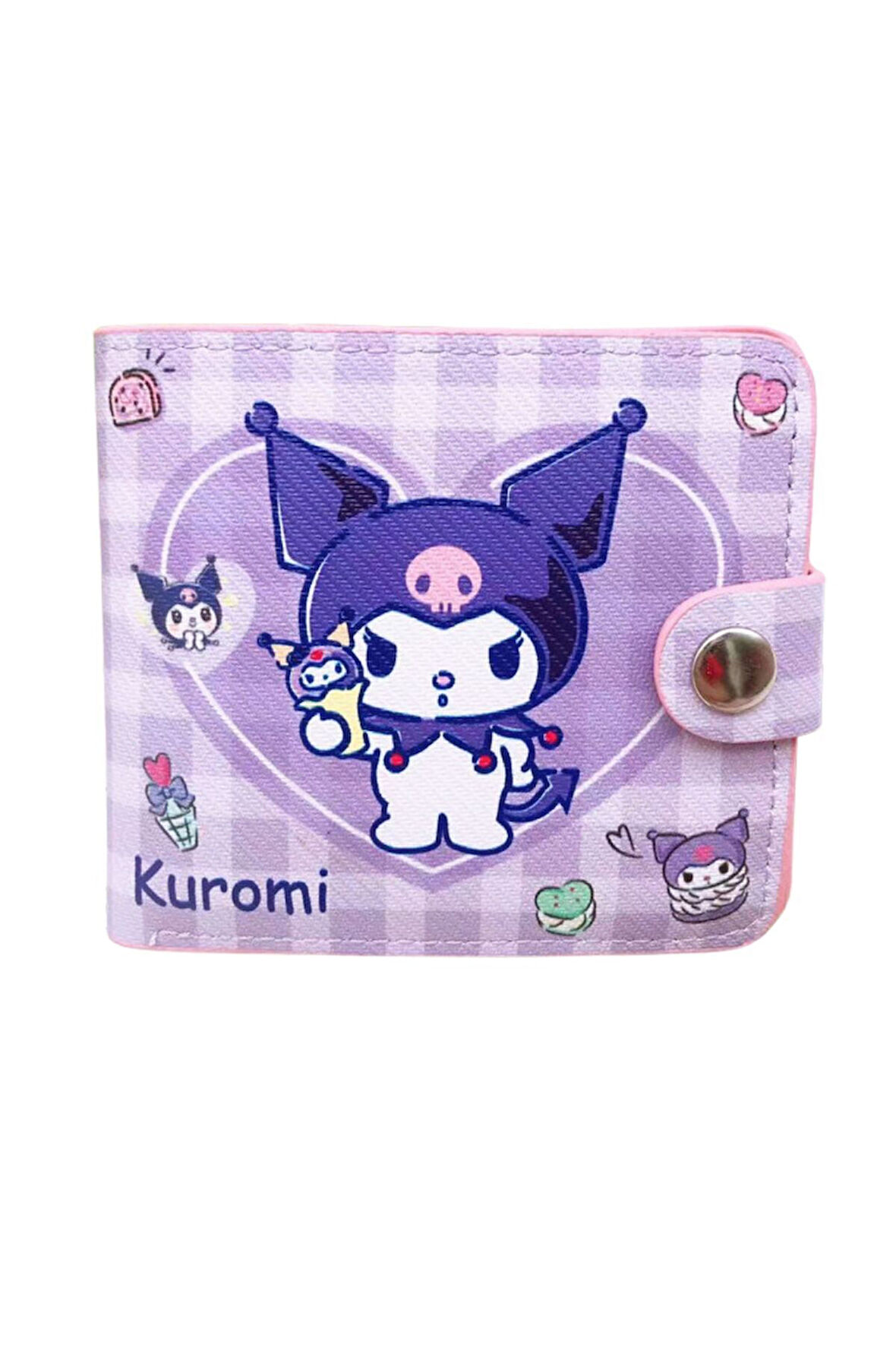 Kuromi Kawaii Mor Şirin Kız Çocuk Cüzdan