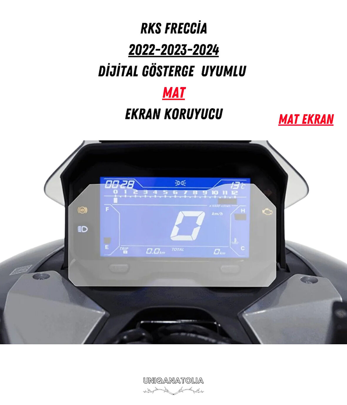 RKS Freccia 2022-2024 Dijital Gösterge Uyumlu Mat Ekran Koruyucu