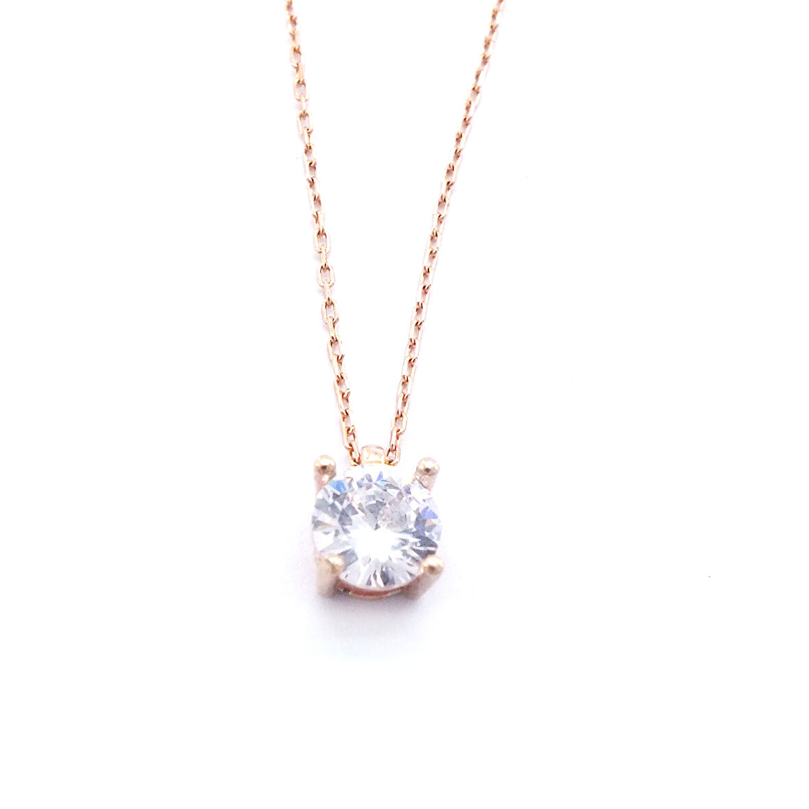 Rose Zirkon Taşlı Gümüş Kolye GK-328