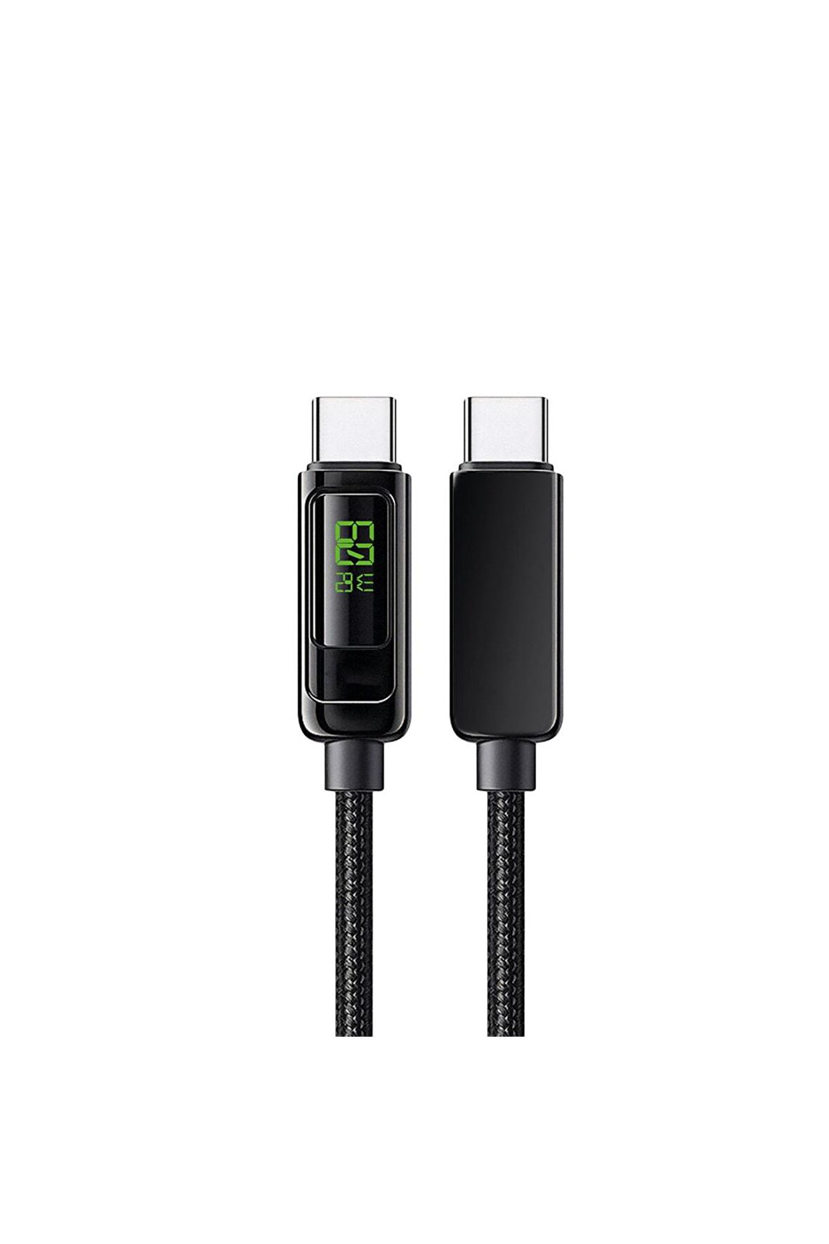Zuidid Ultimate Upd4160t 60w Lcd Ekranlı Hasır Örgü Type-c To Type-c Hızlı Şarj Ve Data Kablo