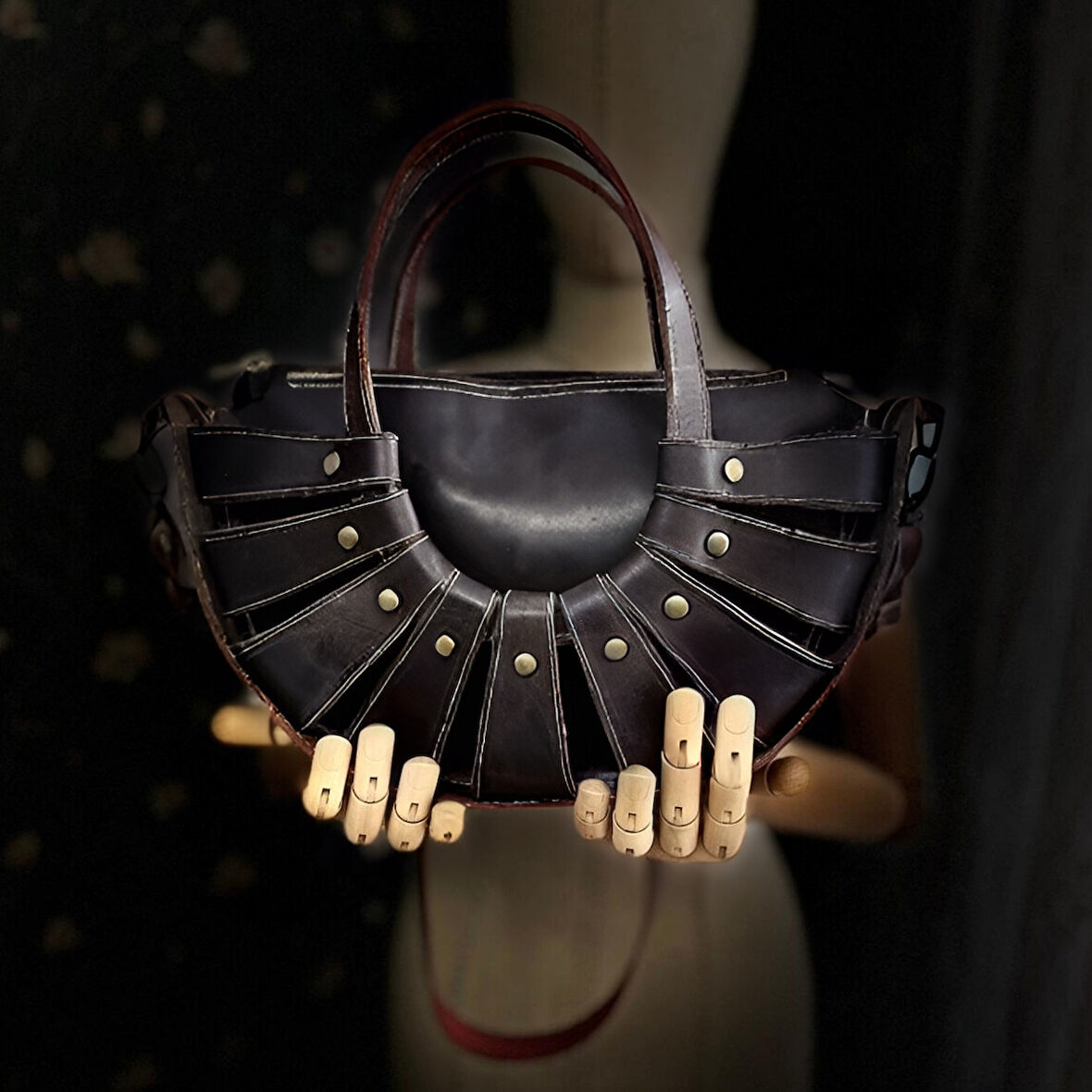 CARIDEA El Yapımı Hakiki Deri Bayan Çanta, Clutch, El Omuz Çantası v93