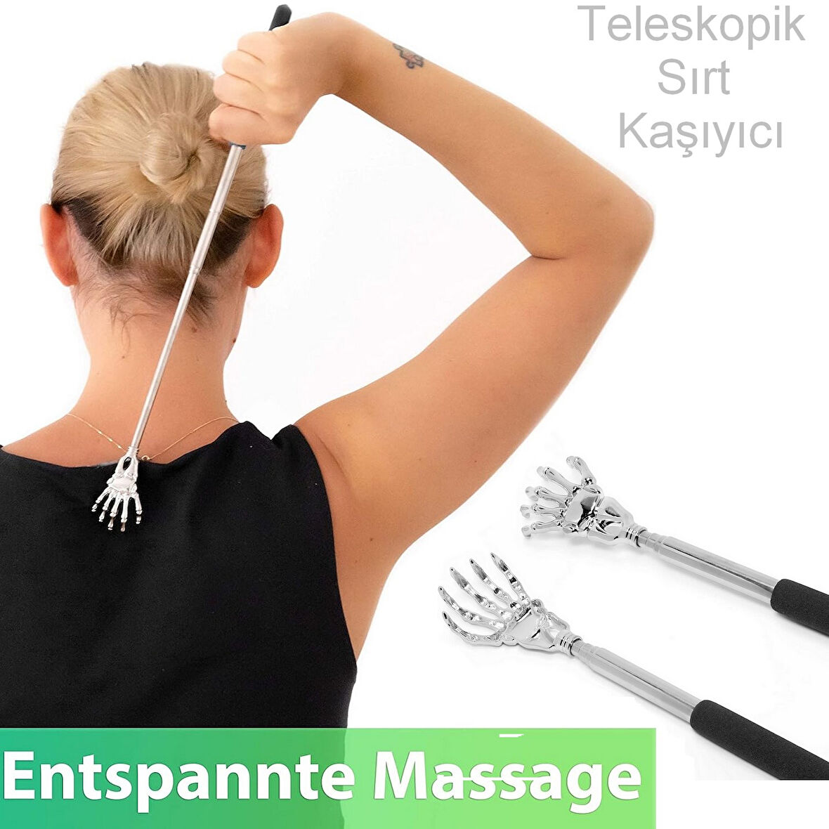 Sırt Kaşıyıcı Uzayabilen El Şeklinde Metal Sırt Kaşıma Aleti 1 Adet- Kaşıyıcı Masaj ALETİ 