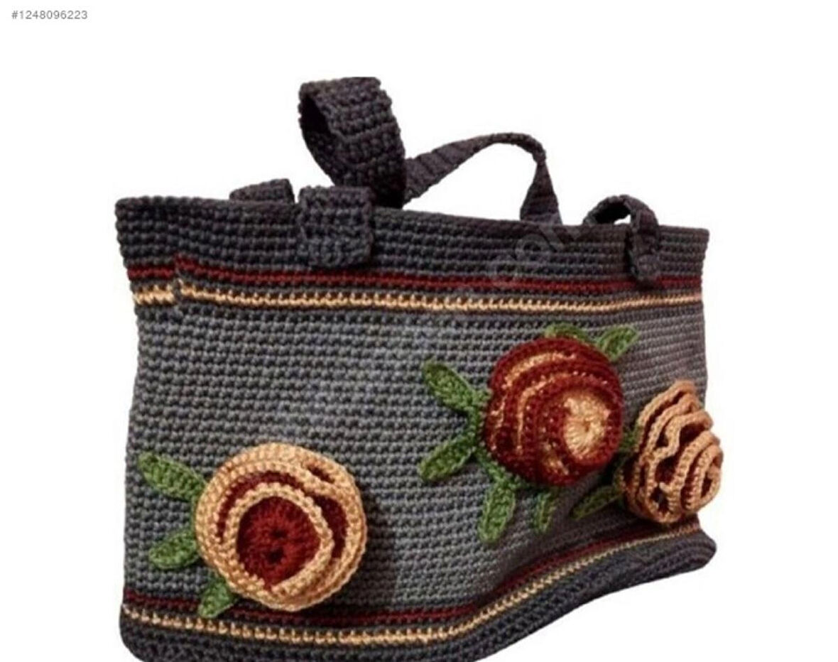 El İşi Güllü Omuz Çantası