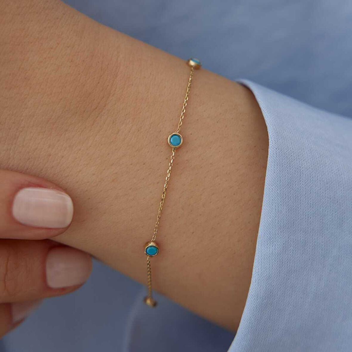 Sıralı Aqua Bileklik