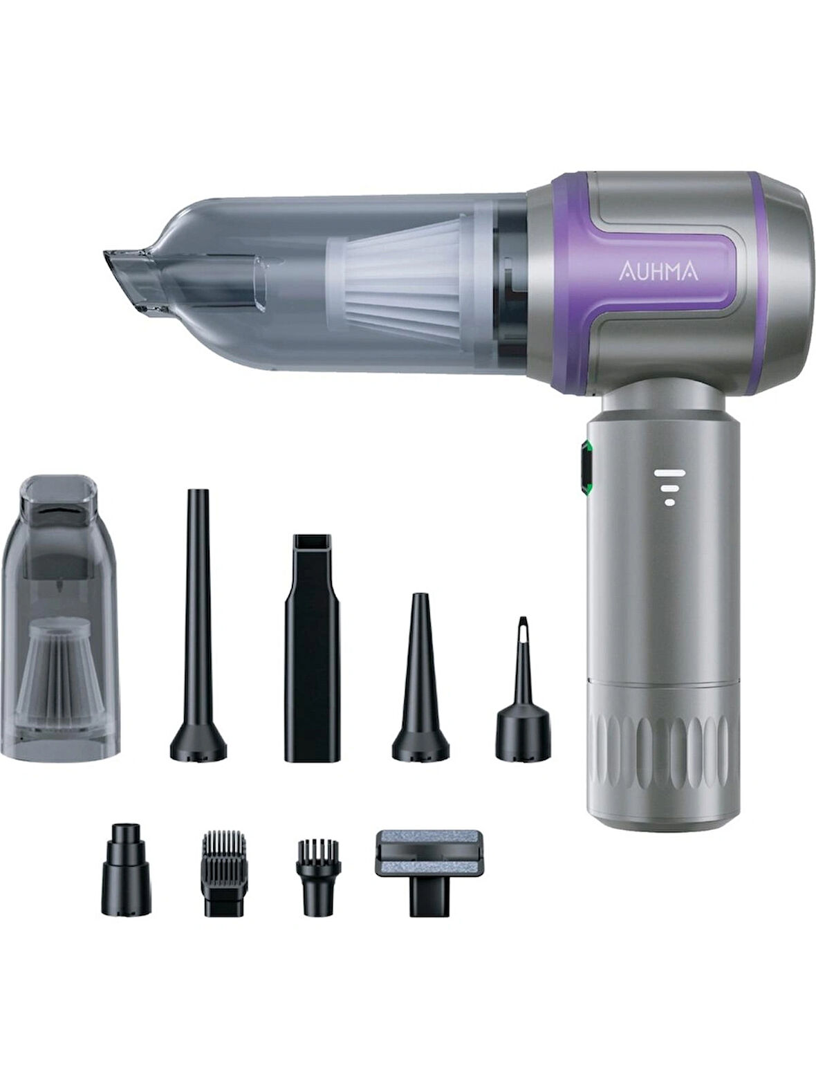 Ahv-19 Kablosuz Araç Içi Süpürge Mor | 17000PA Güçlü Vakum | Fırçasız Motor | Üfleme & Vakum